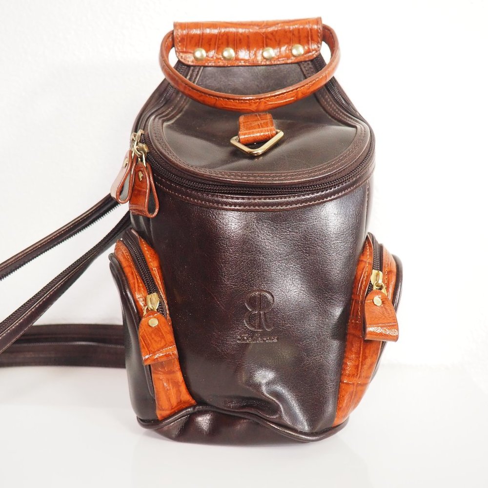 Bellerose Convertible 2-Tone Bucket Backpack Purse